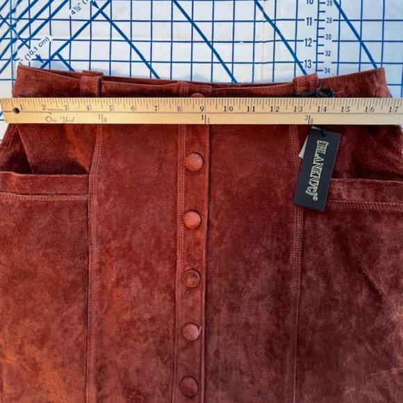GENUINE SUEDE New w/ Tags FREE PEOPLE x Blank NYC SUN VALLEY SKIRT Size 31 US 12 - Picture 6 of 11